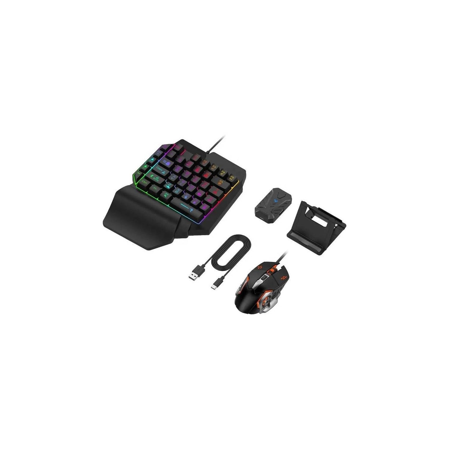 Combo Gamer 4 en 1 Teclado de Mano Retráctil