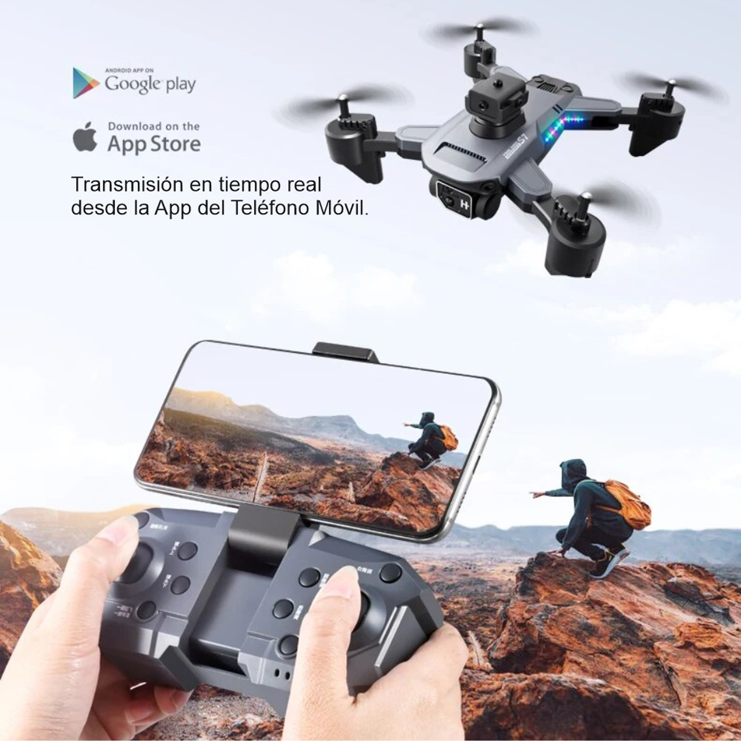 Drone WiFi 2.4G K7 Pro Cámara Dual HD